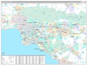 Greater Los Angeles Metro Area Wall Map Premium Style 2022